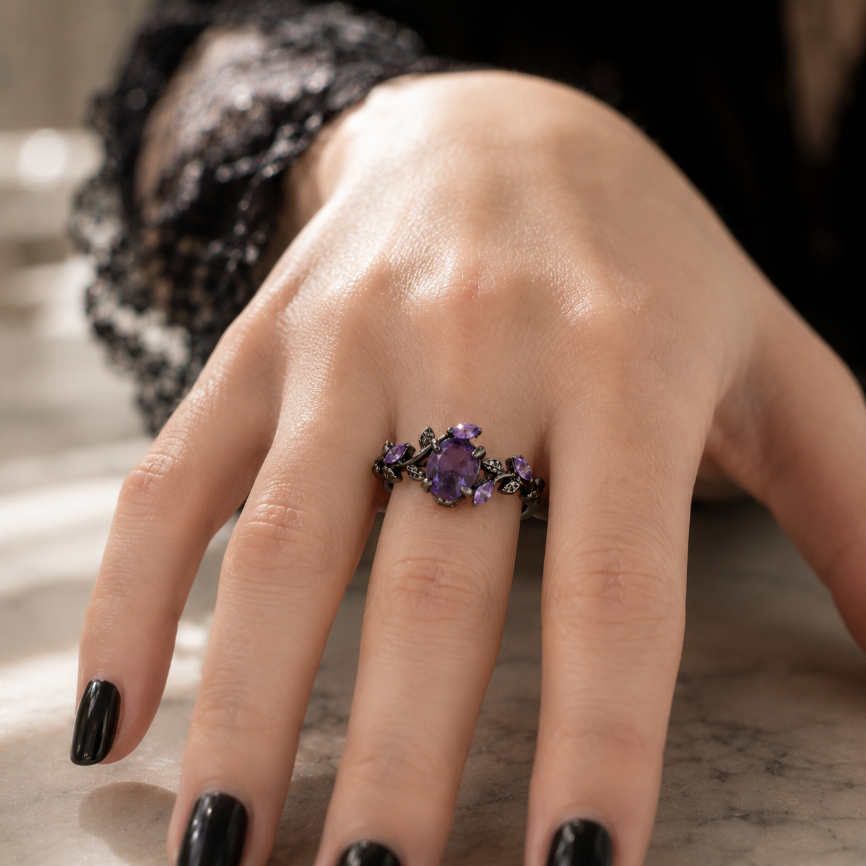 Royal Amethyst Bloom Ring