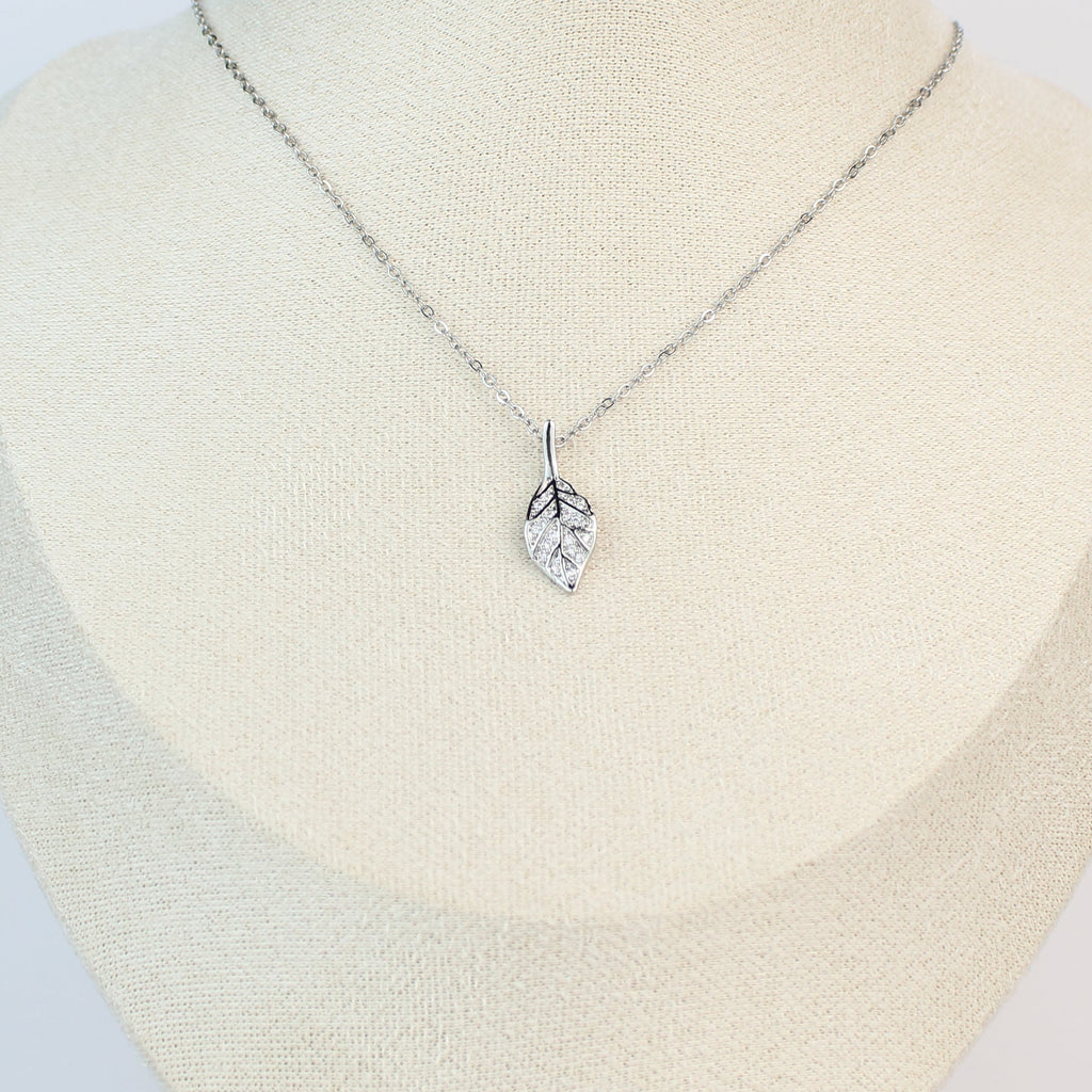 Silver Leaf Charm Necklace