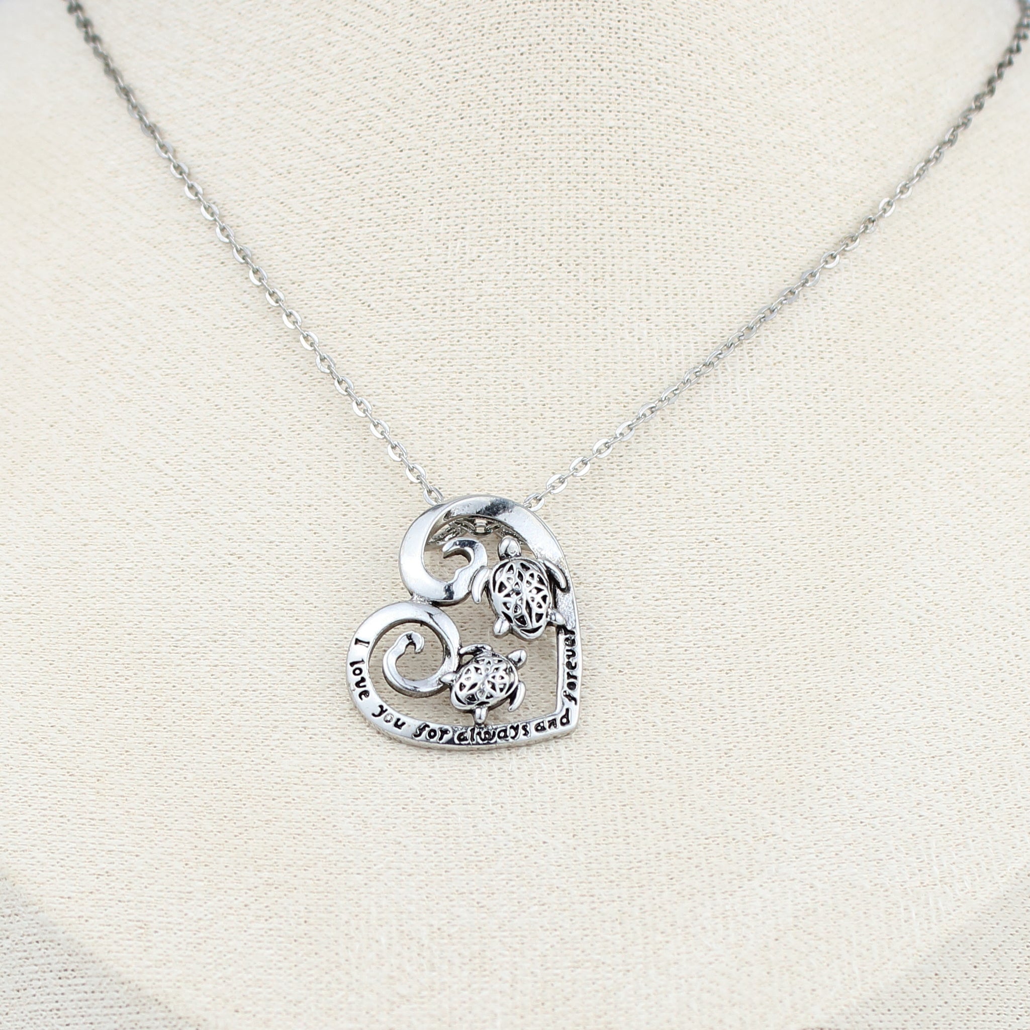 Ocean Love Turtle Heart Necklace