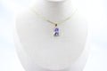 Golden Amethyst Bar Necklace