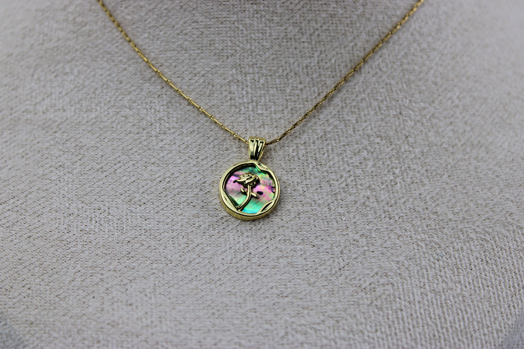 Ocean Rose Abalone Pendant Necklace