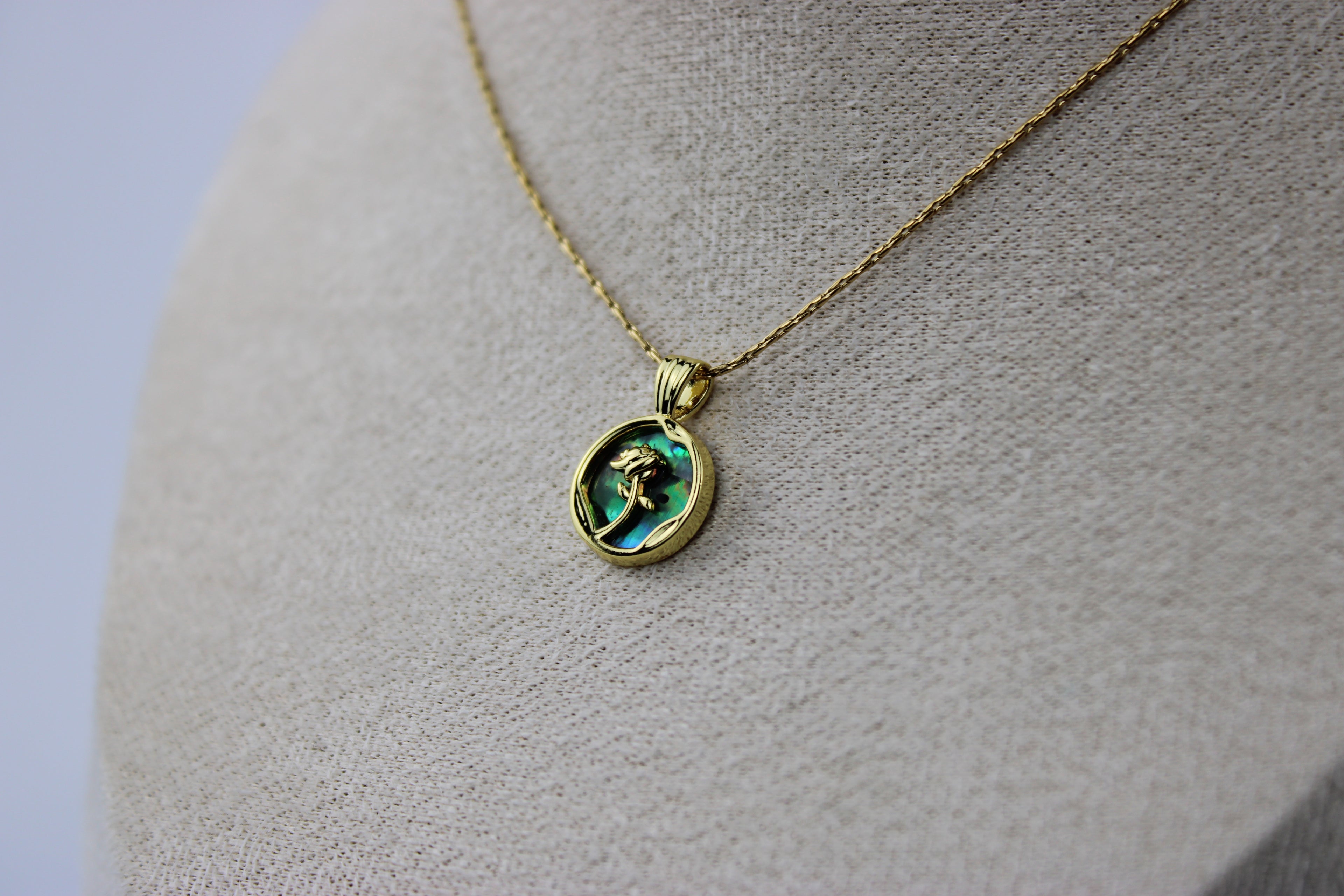 Ocean Rose Abalone Pendant Necklace