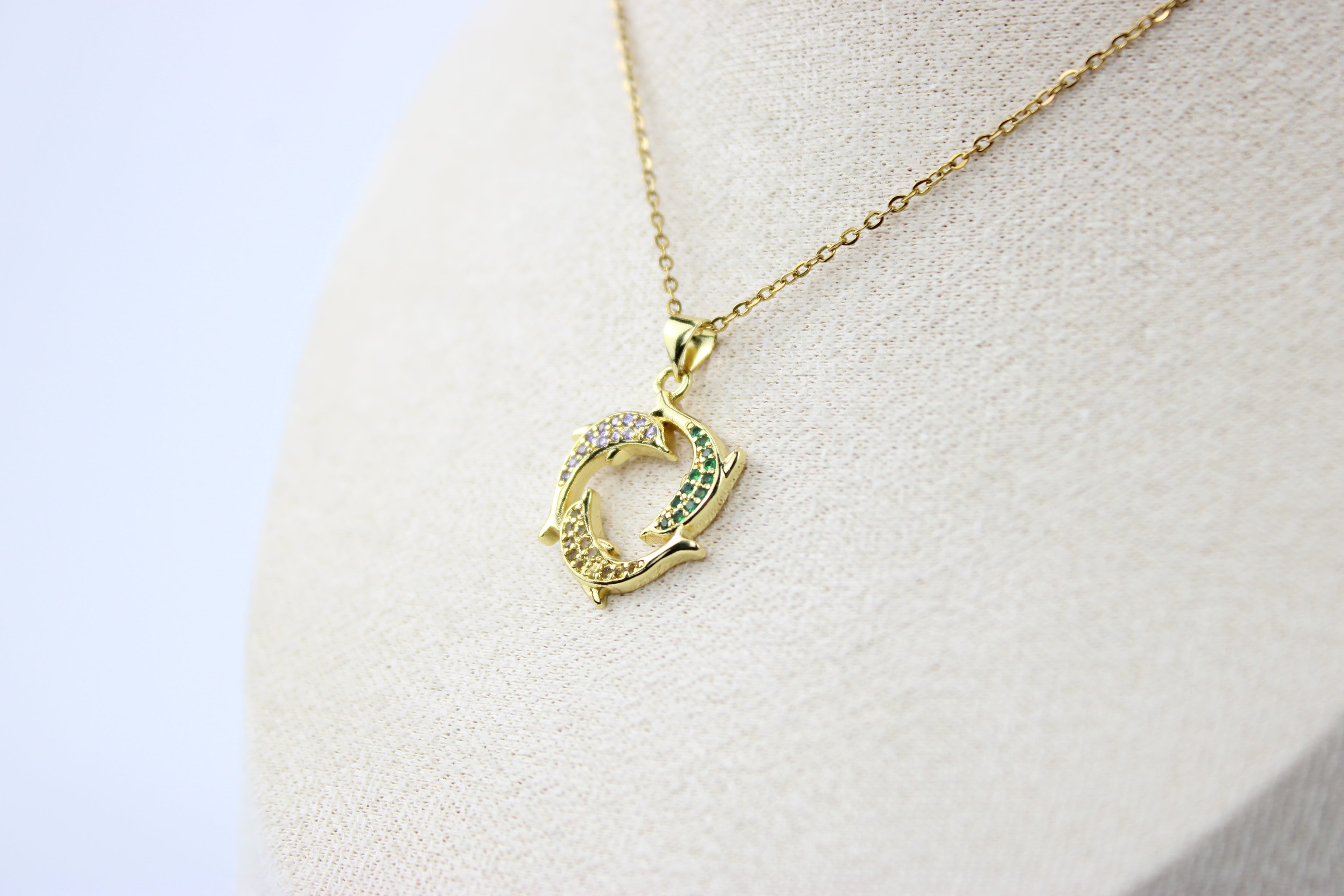 Golden Harmony Dolphin Necklace