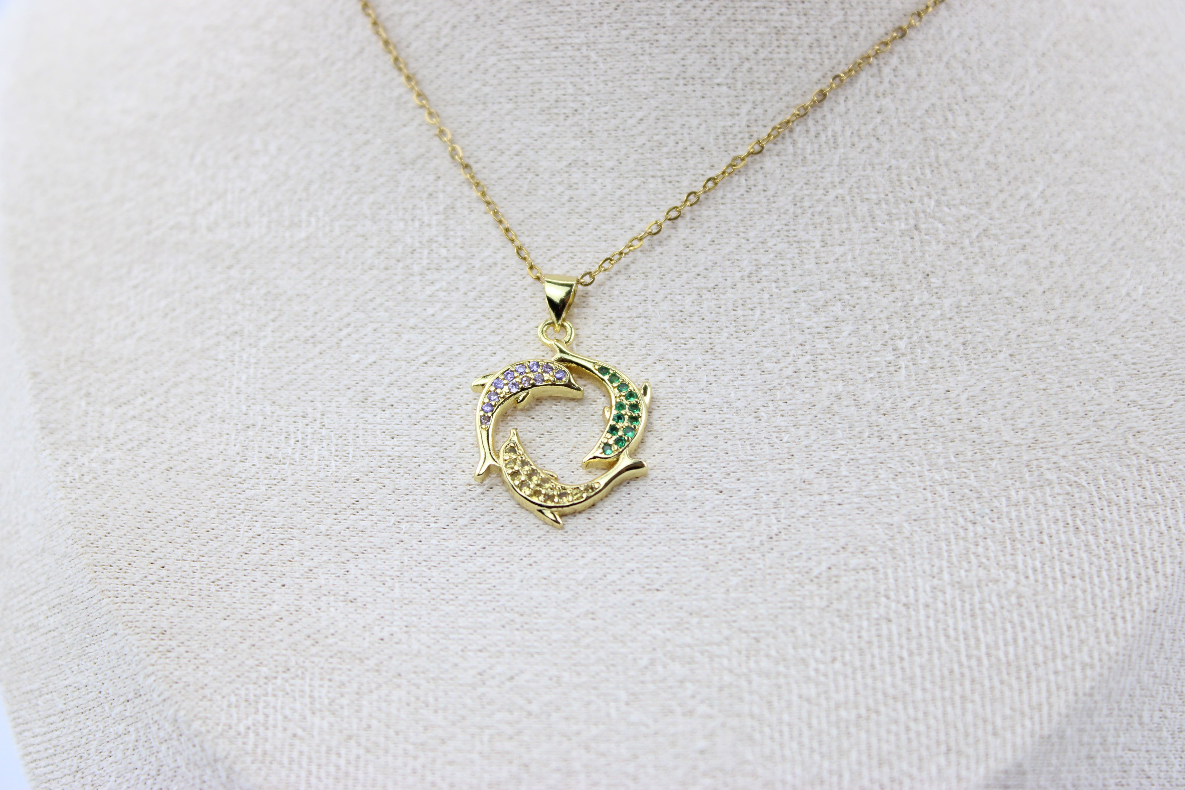 Golden Harmony Dolphin Necklace