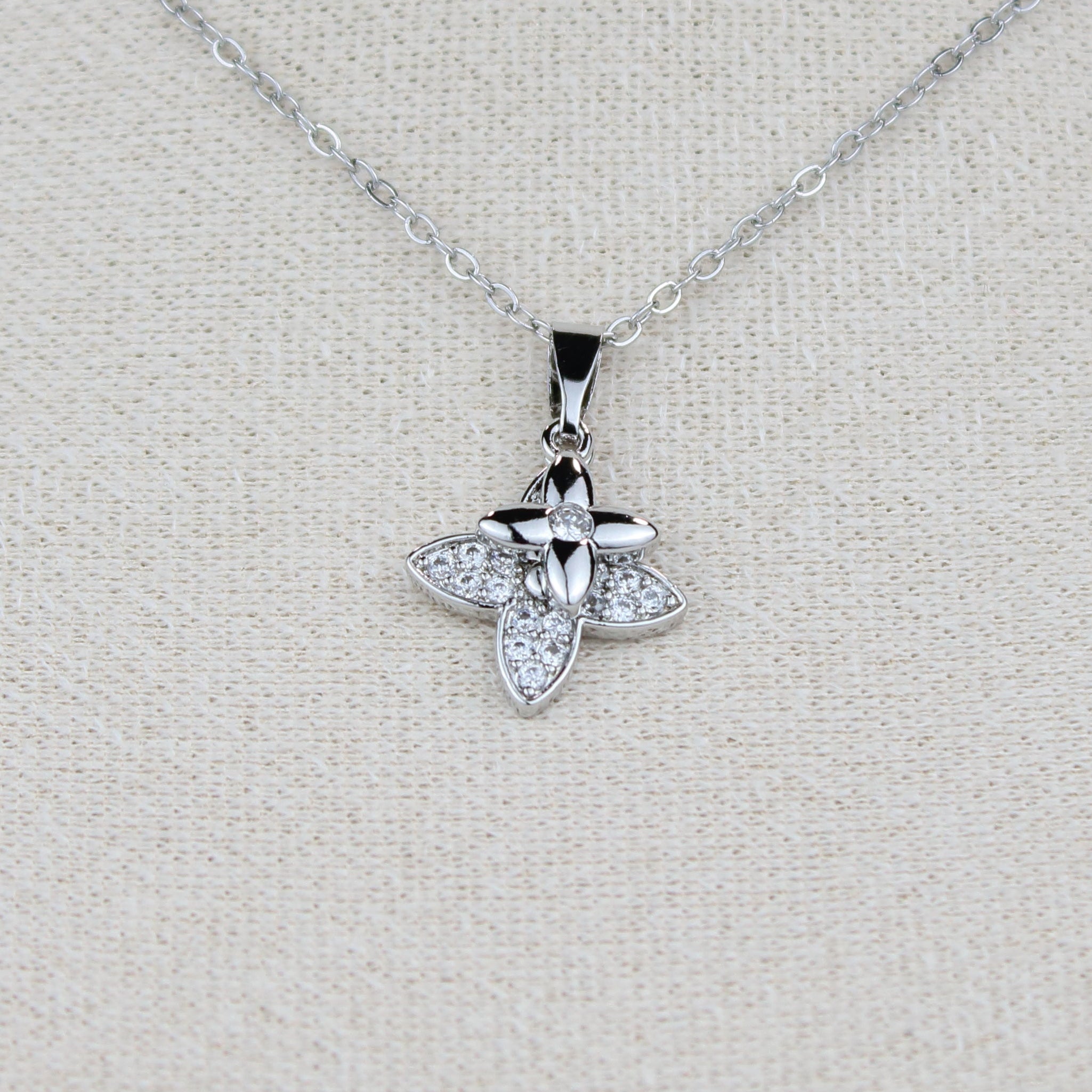 Silver Blossom Spark Necklace